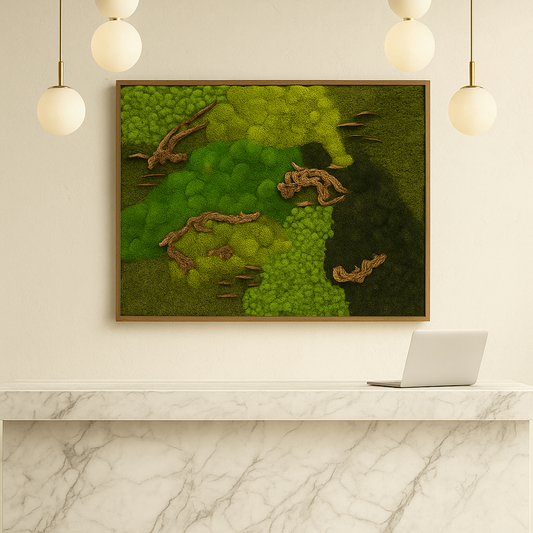 Drifted Woodlands (Horizontal) Moss Art Frame