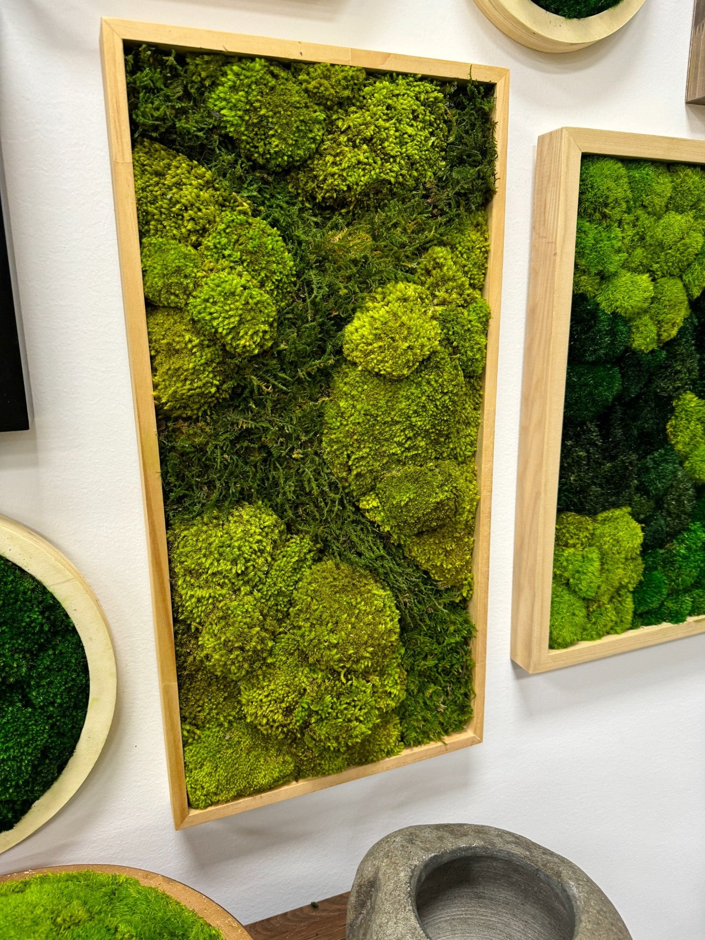 Aerial Forest Moss Art Frame (Light Green, One Piece)